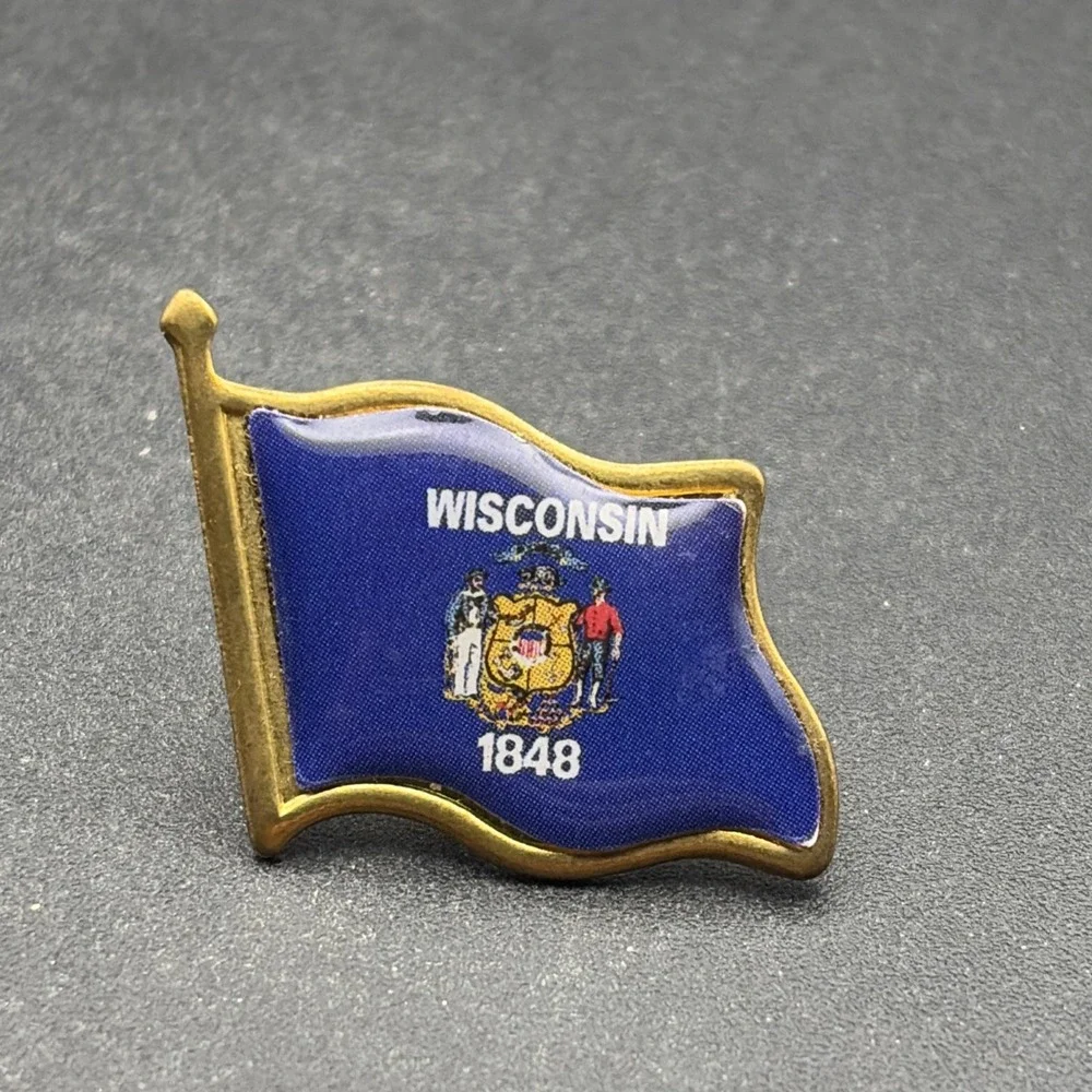 Wisconsin‎ State Flag Lapel Hat Pin